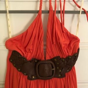 Pinkish orange short sky dress